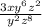 \frac{3xy^{6}z^{2} }{y^{2}z^{8}}