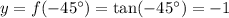 y=f(-45^\circ)=\tan(-45^\circ)=-1