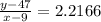 \frac{y-47}{x-9}=2.2166