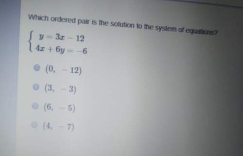 Wich ordered pair is a solution to the system of equations