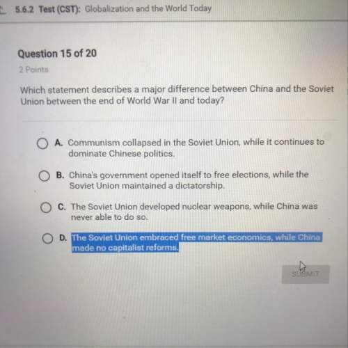 Which statement describes a major difference between china and the soviet union between the end of w