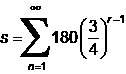 What is the sum of the infinite geometric series represented by (picture) a. 240 b. 360 c. 135 d. 72