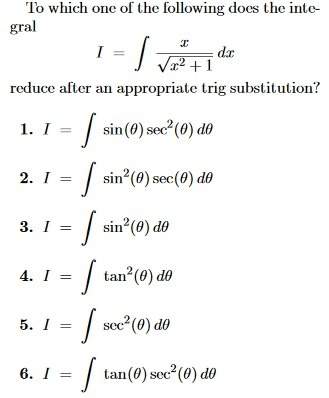 98 pts to correct answer! calculus bc trig substitution (see attached)