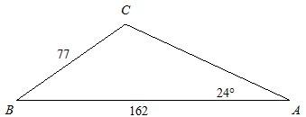 Use the law of sines to find the missing angle of the triangle. find m∠c to the nearest tenth.