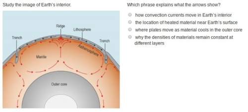Study the image of earth’s interior. which phrase explains what the arrows show? how convection cur