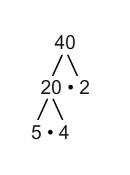 Which factor trees correctly show the prime factors for 40? choose all answers that are correct.a b