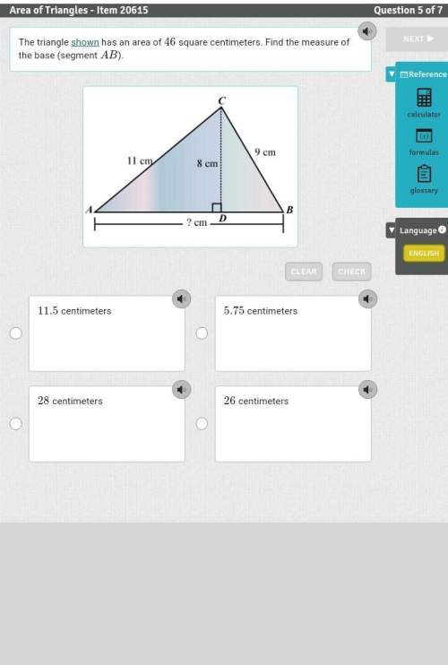 Plzzzzzzz question: the triangle&nbsp; shown&nbsp; has an area of&nbsp; 46&nbsp; square centimeters.