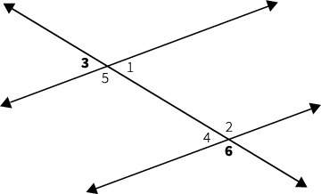 Use the figure to decide the type of angle pair that describes ∠3 and ∠6.