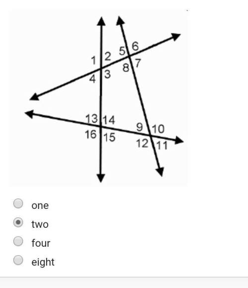 In the diagram, how many angles must be supplementary with angle 14?