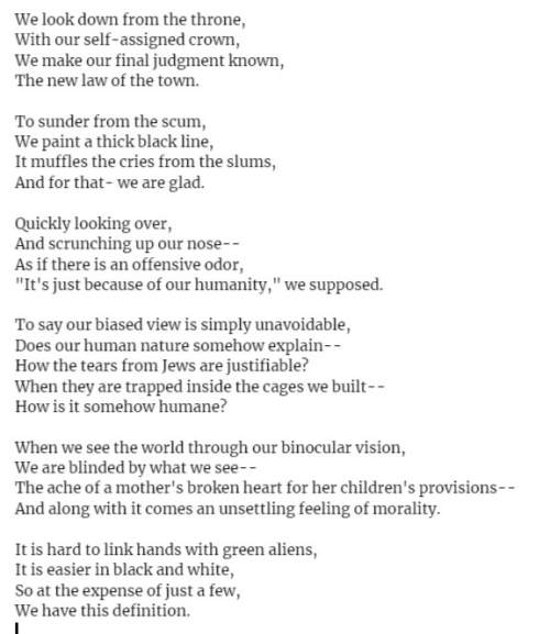 Can i have some critique on my poem? our focus is on concrete detail and rhythm/meter. you so much
