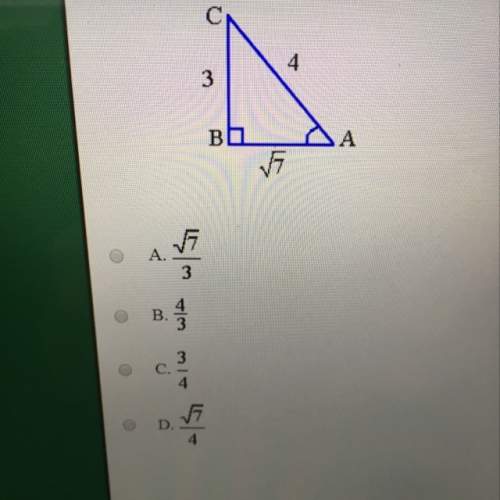 Triangle abc is a right triangle. find the cosine of angle a.