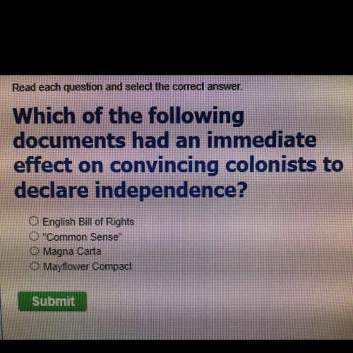 Which of the following documents had an immediate effect on convincing colonist to declare independe