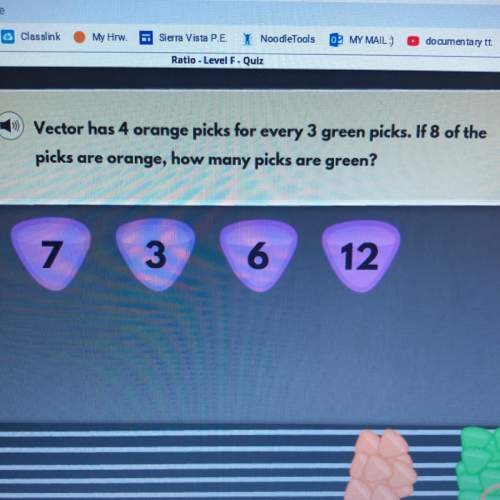 Vector has 4 orange picks for every 3 green picks. if 8 of the picks are orange, how many picks are