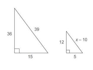 Need asap 80 points brainliest the triangles are similar. what is the value of x? enter your answe