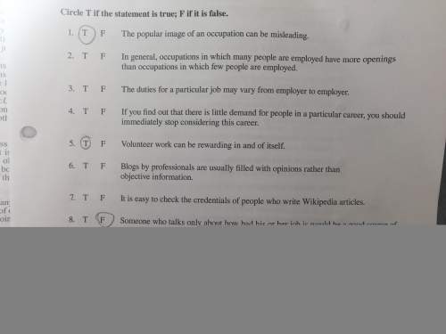 Just need on true or false questions. only 2,3,4,6, and 7.