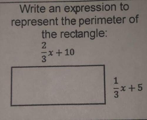 Write an expression to represent the perimeter of the rectangle: 2/3x+101/3x+5