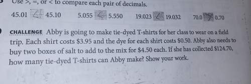 Abby is going to make tie-dyed t-shirts for her class to wear on a field trip. each shirt costs 3.95