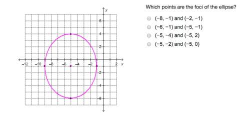 Which points are the foci of the ellipse? (−8, −1) and (−2, −1) (−6, −1) and (−5, −1) (−5, −4) and
