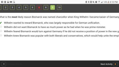 What is the most likely reason bismarck was named chancellor when king wilhelm i became kaiser of ge