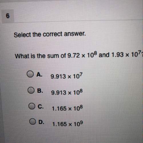 Select the correct answer ? what is the sum of 9.72 x 10^8 and 1.93 x 10^7?
