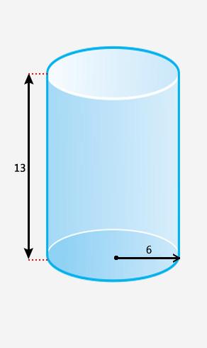 What is the volume of the cylinder in the diagram? 444 cubic units -456 cubic units -468 cubic unit
