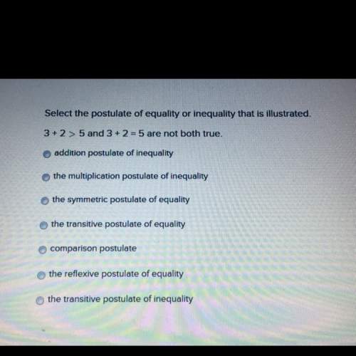 Select the postulate of equality or inequality that is illustrated.