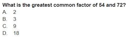 What is the greatest common factor of 54 and 72?
