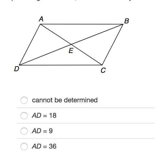 In parallelogram abcd, ab=18. identify ad.