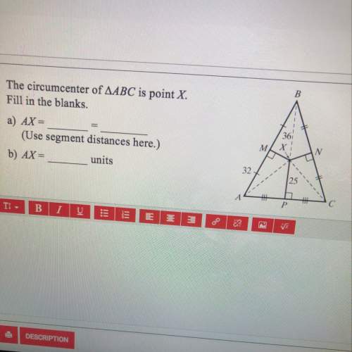 The circumcenter of abc is point x. fill in the blanks. a) ac = = b) ac = units. me