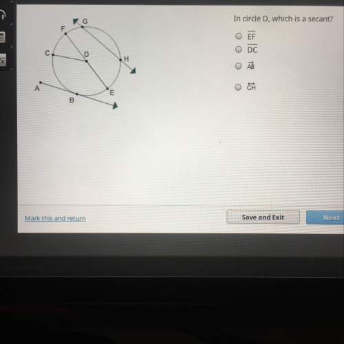 In circle d, which is a secant? geometry pls !