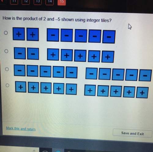 How is the product of 2 and -5 shown using integer tiles ?