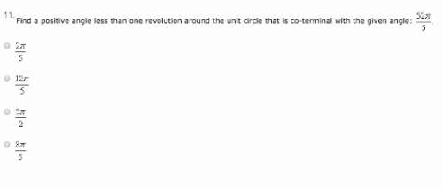 Find a positive angle less than one revolution around the unit circle that is co-terminal with the g
