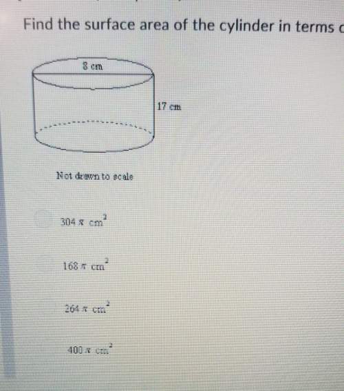 Find the surface area of the cylinder in terms of pi