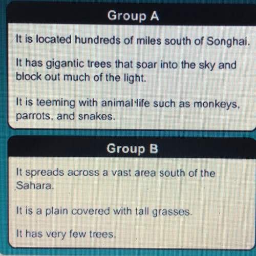 Which group of statements best describes the savanna? (1) group a (2) group b