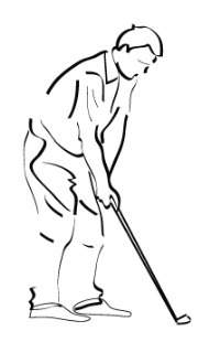 View the image which best explains how this graphic could assist in demonstrating the proper golf st