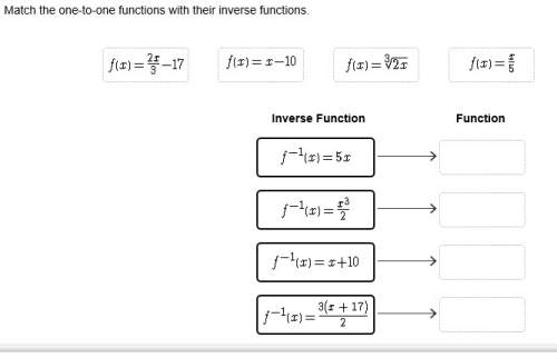 Match the one-to-one functions with their inverse functions.