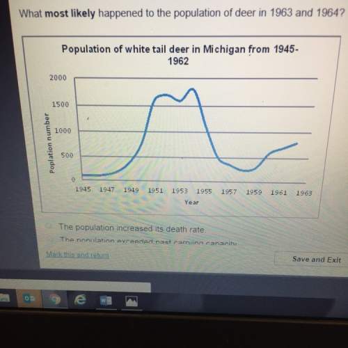 Which most likely happen to the population of deer in 1963 a. the population increased its death ra