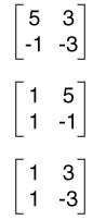 25 plz ! given the system of equations, match the following items. x + 3y = 5 x - 3y = -1 1. x det