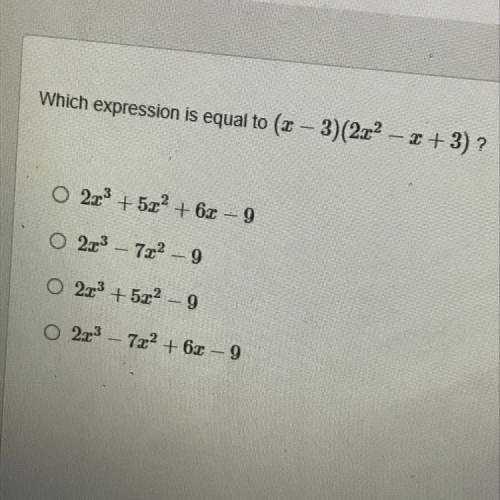 Which expression is equal to (x-3)(2x^2-x+3)