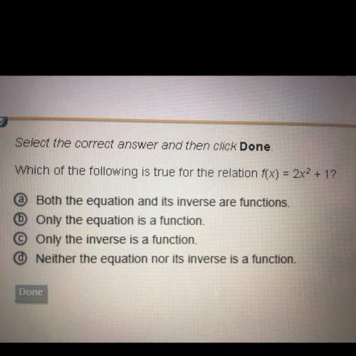Which of the following is true for the relation f(x)=2x^2+1