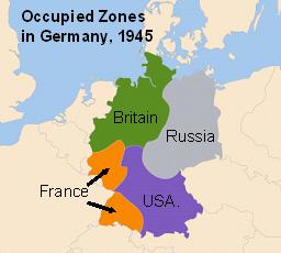 Look at this map of germany after world war ii. which of the following does the map show? a.the div