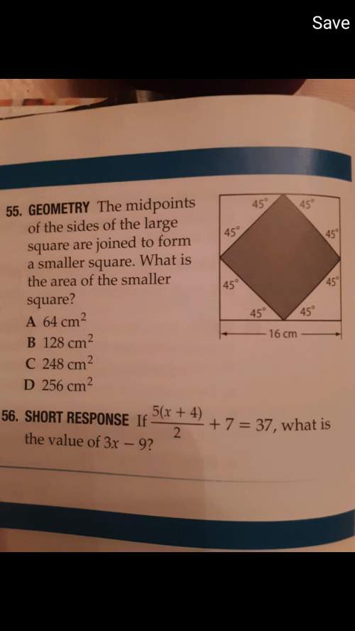The midpoints of the sides of the large square are joined to form a smaller square. what is the area