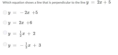 Which equation shows a line that is perpendicular to the line