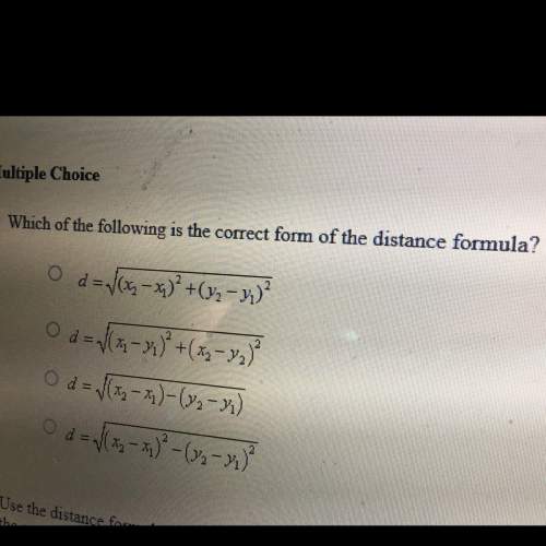 Which of the following is the correct form of the distance formula?