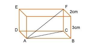 Consider that a b shown on the rectangular prism measures 6 cm. what is the length of the diagonal a