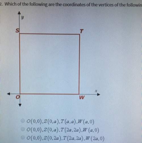 Which of the following are the coordinates of the vertices of the following square with sides of len