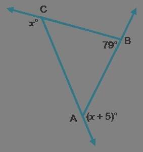 Urgent! examine triangle abc. (look at picture) what is the value of x? a) 37 b) 48 c) 127 d) 138