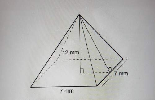 What is the slant height of the pyramid to the nearest tenth? a.) 13.9 mmb.) 15.5 mmc.) 12.5 mmd.)