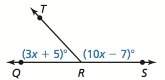 Find the measure of each angle. m∠grt= m∠trs=
