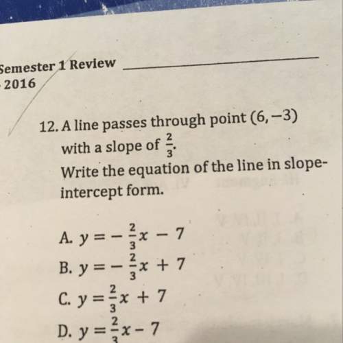 Write the equation of the line in slope intercept form